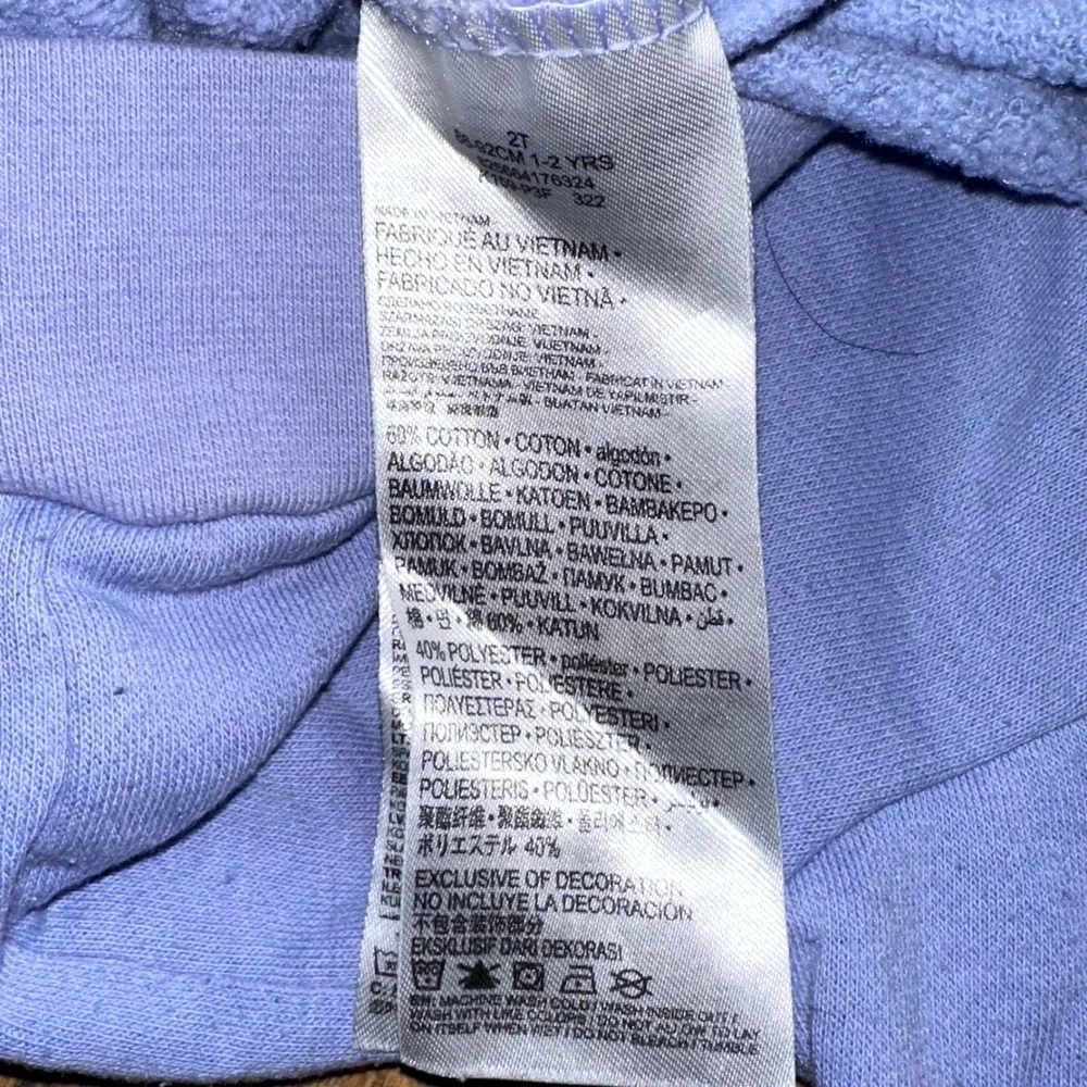 Nike Hoodie Kids 2T Blue Fleece Swoosh Logo Long Sleeve Kangaroo Pocket Pullover